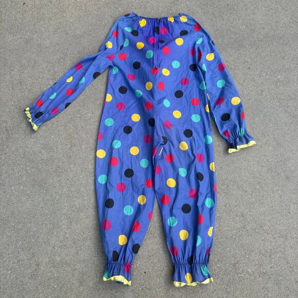 Vintage handmade blue Polkadot clown suit with pom detail on front MEDIUM? - Picture 12 of 13